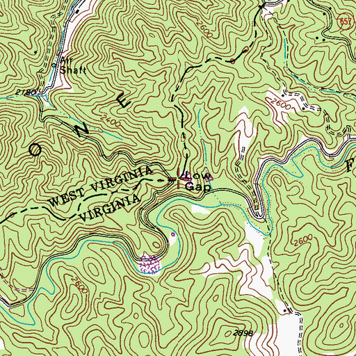 Topographic Map of Low Gap, VA