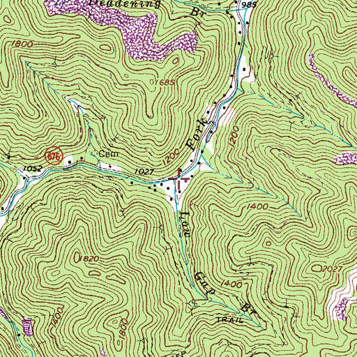Topographic Map of Low Gap Branch, VA