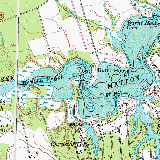 Topographic Map of Low Point, VA