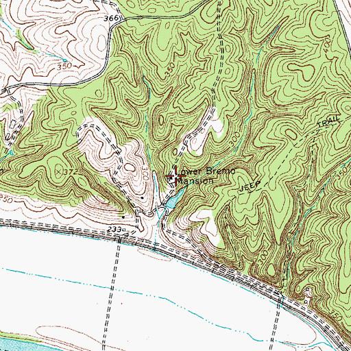 Topographic Map of Lower Bremo Mansion, VA