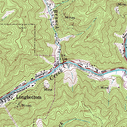 Topographic Map of Lower Mill Branch, VA