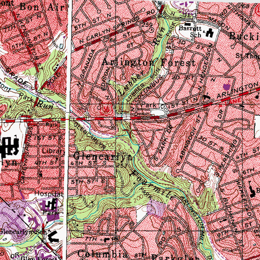 Topographic Map of Lubber Run, VA