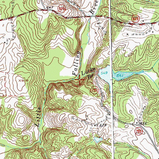 Topographic Map of Lucks Branch, VA