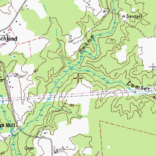 Topographic Map of Lumber Run, VA