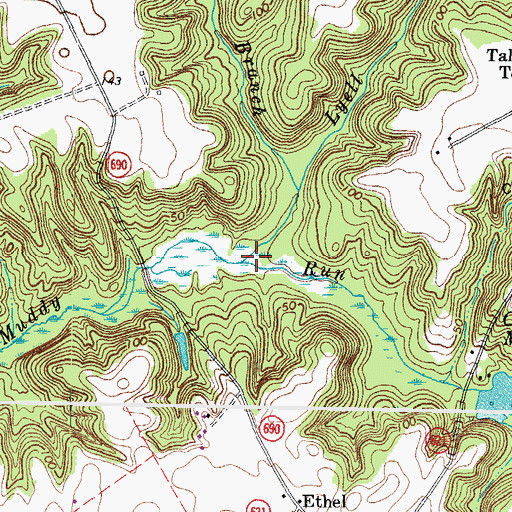Topographic Map of Lyell Branch, VA