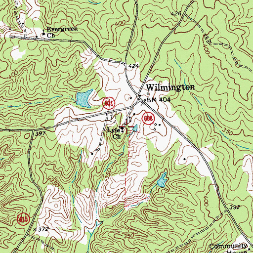 Topographic Map of Lyle Church, VA