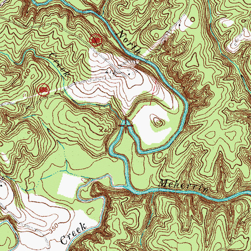 Topographic Map of Lyle Creek, VA