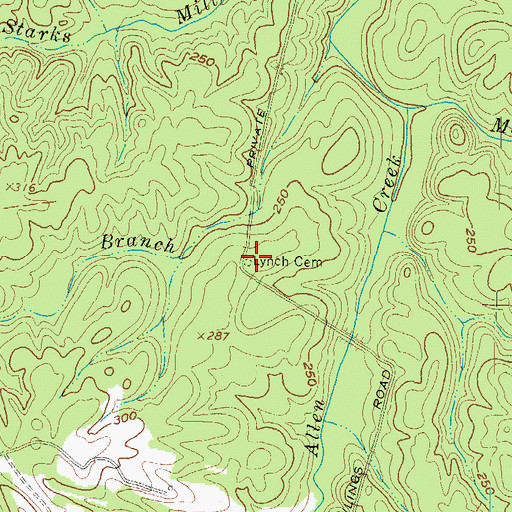 Topographic Map of Lynch Cemetery, VA