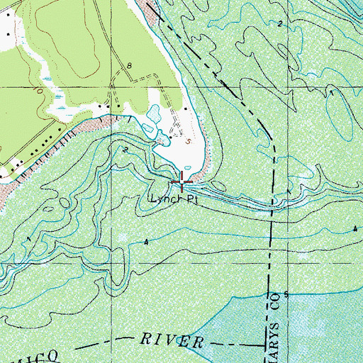Topographic Map of Lynch Point, VA