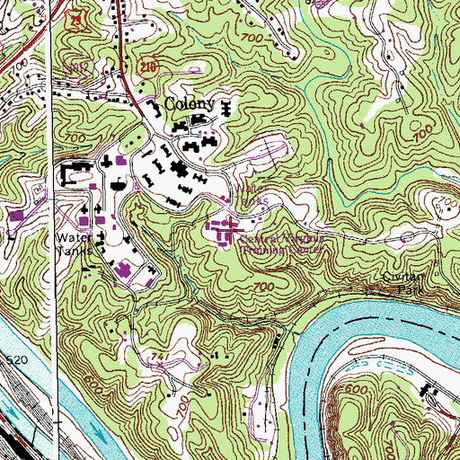 Topographic Map of Lynchburg Training School and Hospital, VA