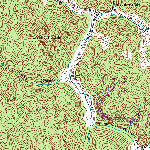 Topographic Map of Lynn Branch, VA
