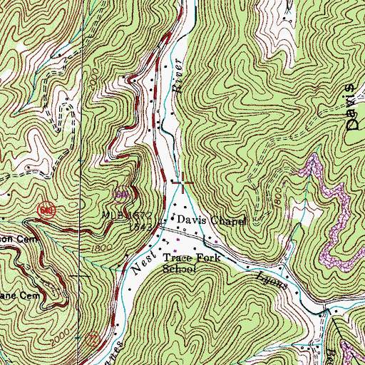 Topographic Map of Lyons Fork, VA