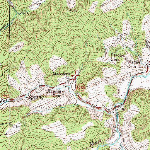 Topographic Map of Macedona Church, VA