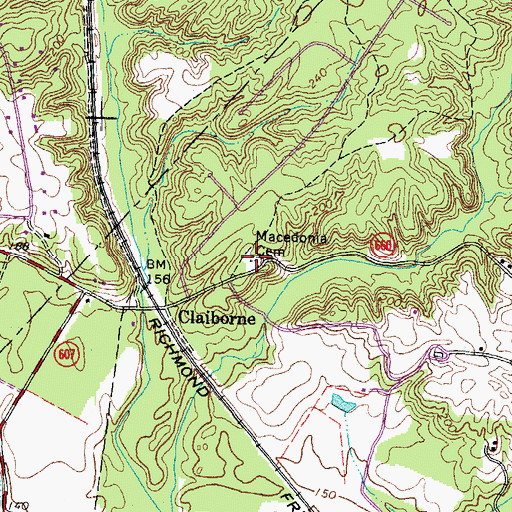 Topographic Map of Macedonia Cemetery, VA