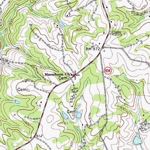 Topographic Map of Macedonia Church, VA