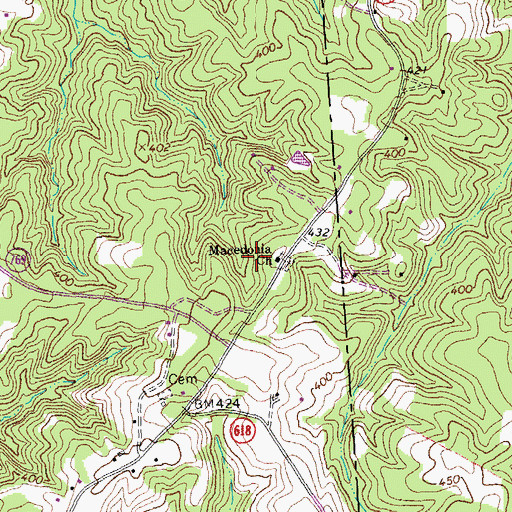 Topographic Map of Macedonia Church, VA