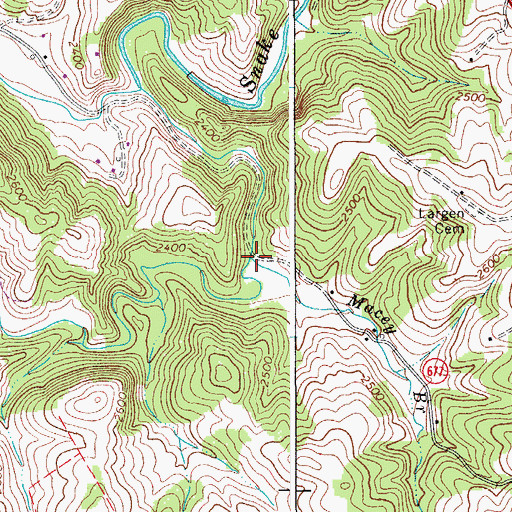 Topographic Map of Macey Branch, VA
