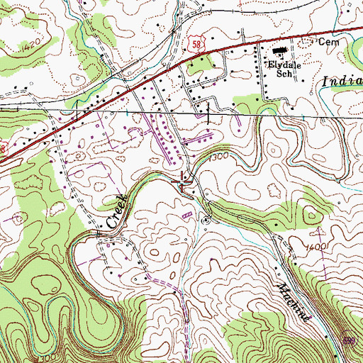 Topographic Map of Machine Branch, VA