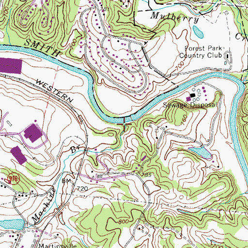 Topographic Map of Machine Branch, VA