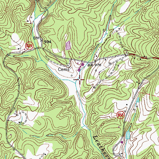 Topographic Map of Machine Creek, VA