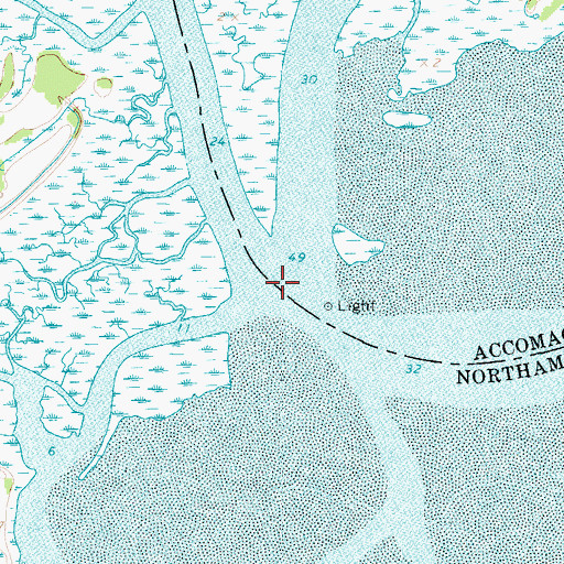 Topographic Map of Machipongo River, VA
