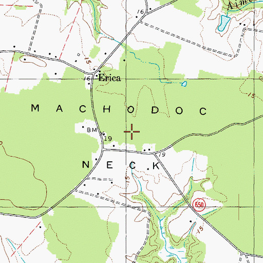 Topographic Map of Machodoc Neck, VA