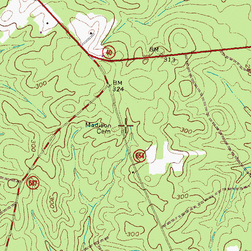 Topographic Map of Madison Cemetery, VA