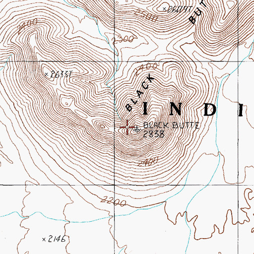Topographic Map of Black Butte, AZ