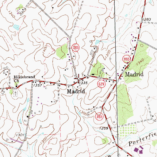 Topographic Map of Madrid, VA