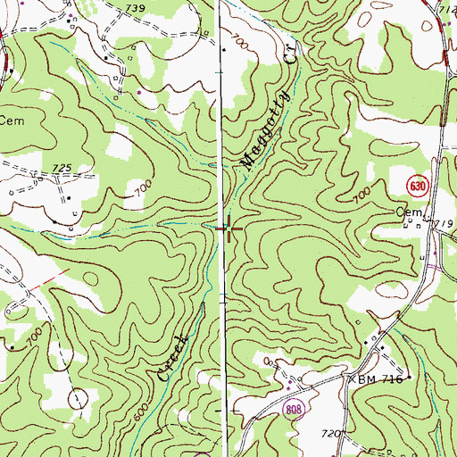 Topographic Map of Maggotty Creek, VA