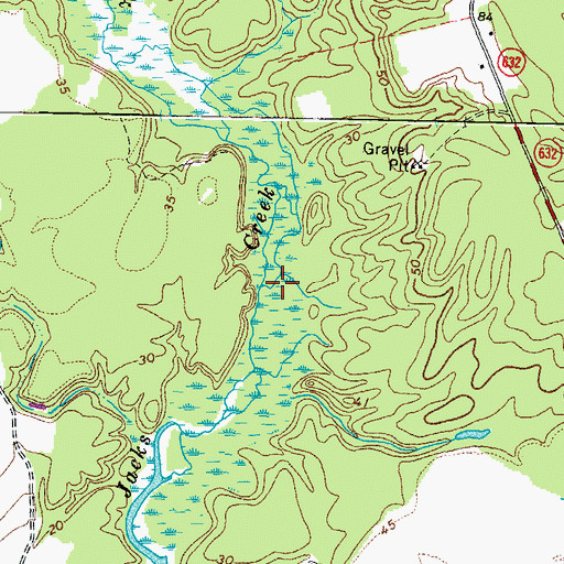 Topographic Map of Mallory Creek, VA