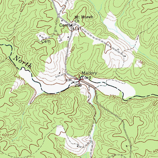 Topographic Map of Mallory Ford, VA