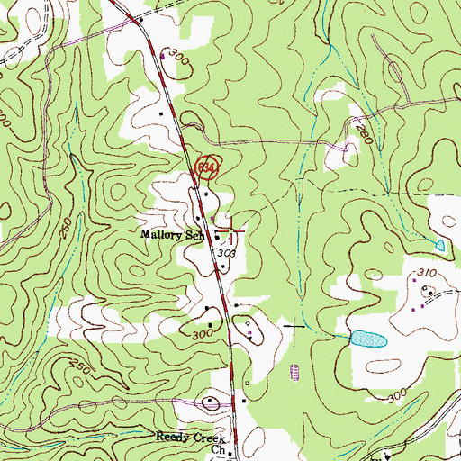 Topographic Map of Mallory School, VA