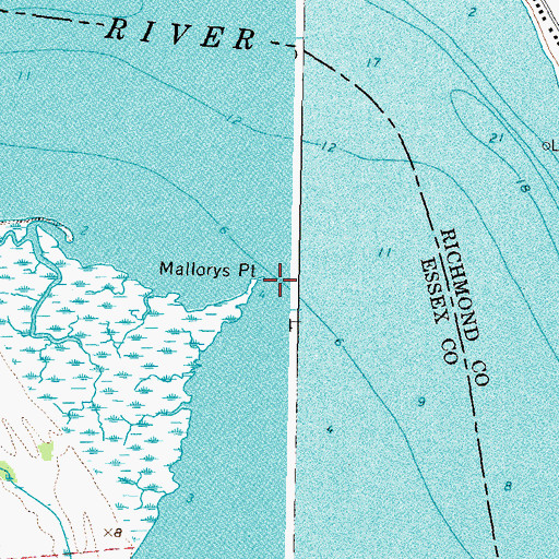 Topographic Map of Mallorys Point, VA