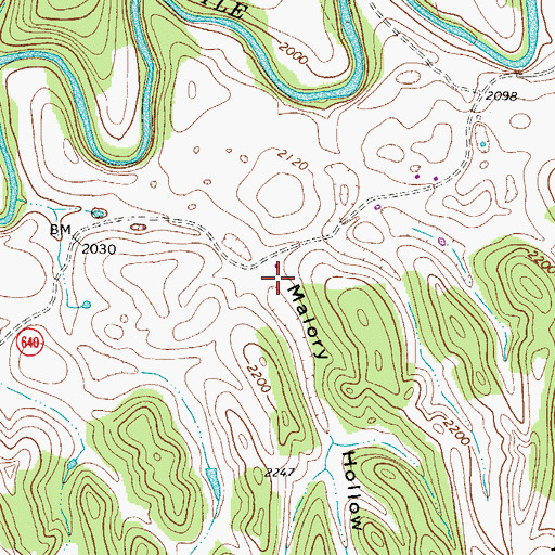 Topographic Map of Malory Hollow, VA