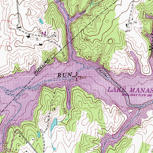 Topographic Map of Lake Manassas, VA