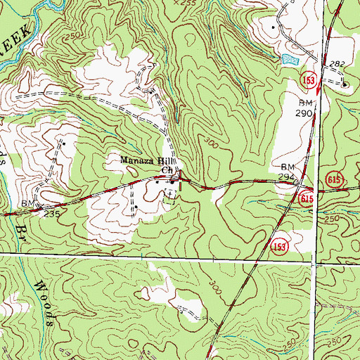 Topographic Map of Manaza Hill Church, VA
