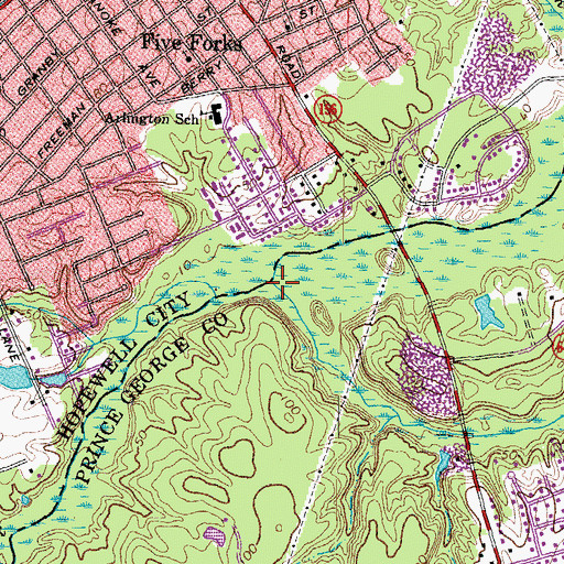 Topographic Map of Manchester Run, VA