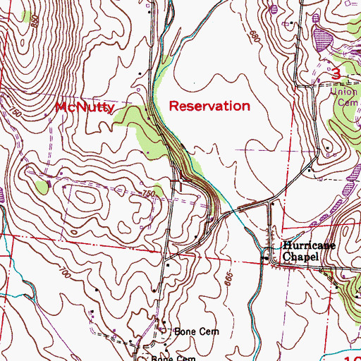 Topographic Map of Hurricane School (historical), AL
