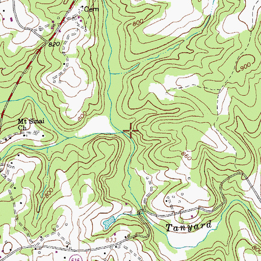 Topographic Map of Mann Creek, VA