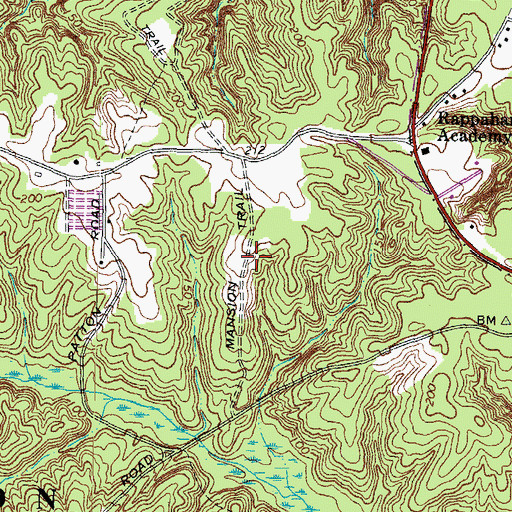 Topographic Map of Mansion Trail, VA