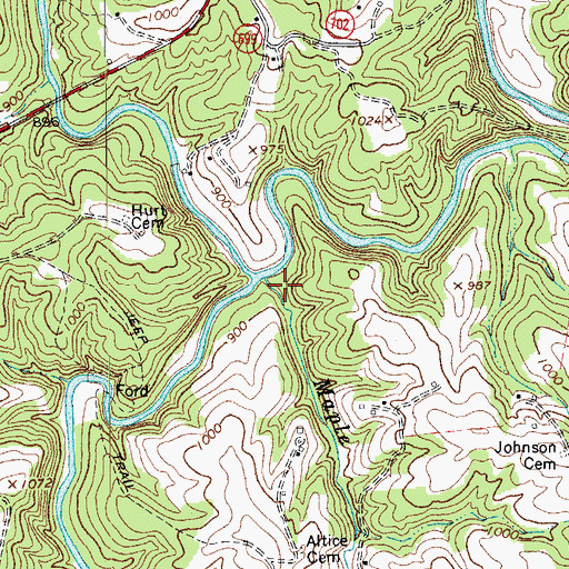 Topographic Map of Maple Branch, VA
