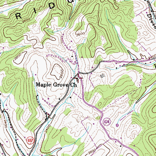 Topographic Map of Maple Grove Church, VA