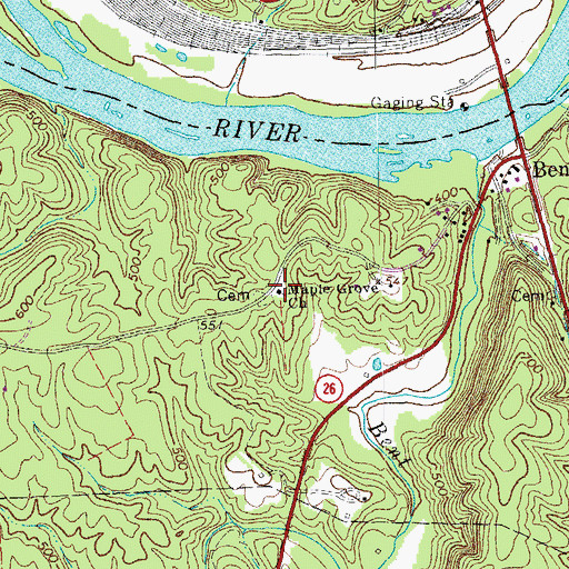 Topographic Map of Maple Grove Baptist Church, VA