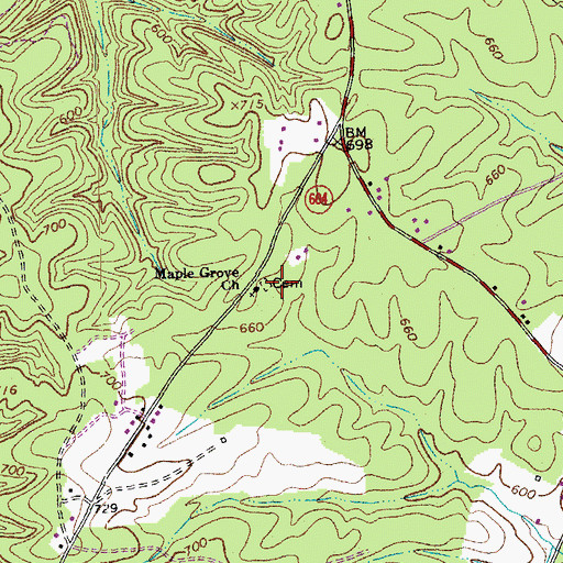 Topographic Map of Maple Grove Church, VA