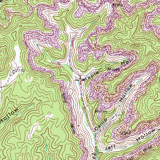 Topographic Map of Maple Hollow, VA