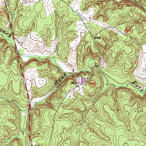 Topographic Map of Maple Spring Branch, VA