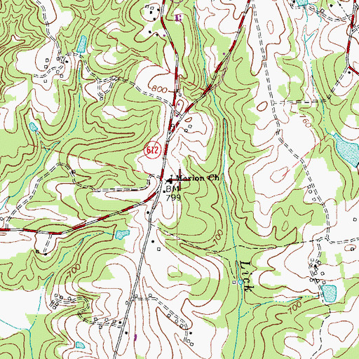 Topographic Map of Marion Church, VA