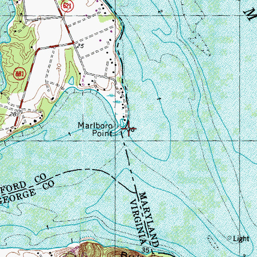 Topographic Map of Marlboro Point, VA