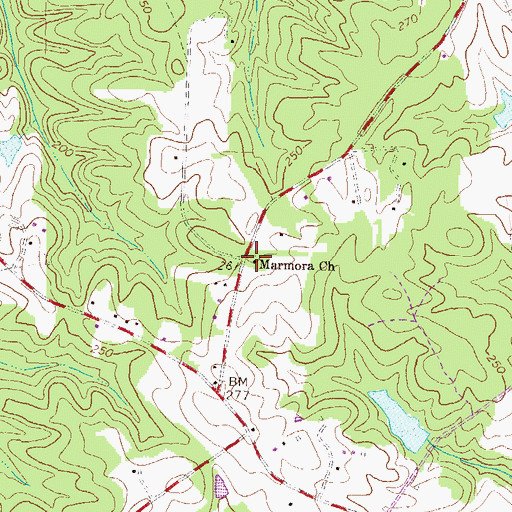 Topographic Map of Marmora Church, VA